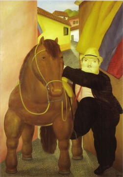 フェルナンド・ボテロ Painting - 男と馬 フェルナンド甲板長